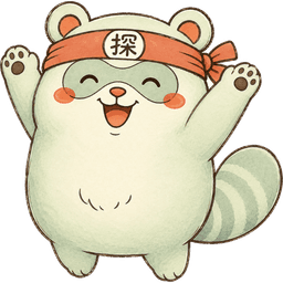 Tan the tanuki mascot celebrating